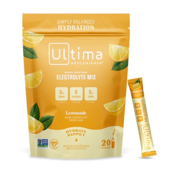 ULTIMA REPLENISHER-Lemonade Electrolyte Drink mix-20 Stick packs - Image 1